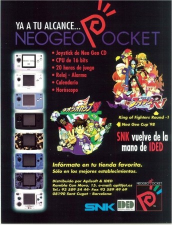 Publicidad del lanzamiento de la primera Neo Geo Pocket en España (1999)